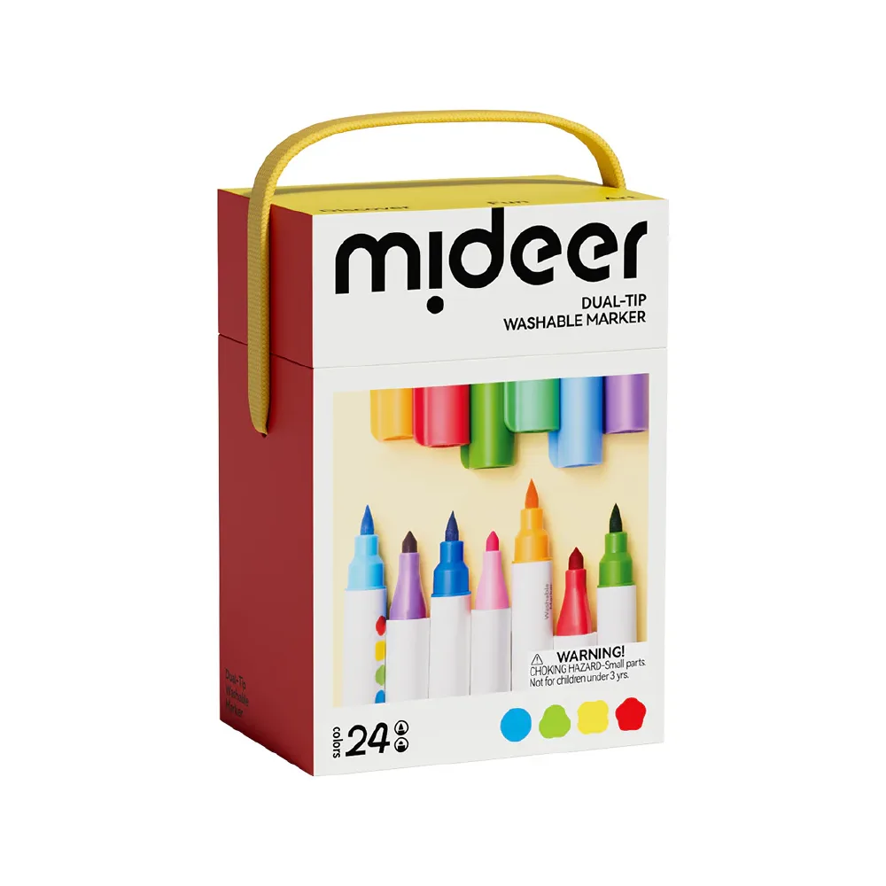 Dual-Tip Washable Marker 24 Colors, by Mideer, coloring and painting, ages 3+