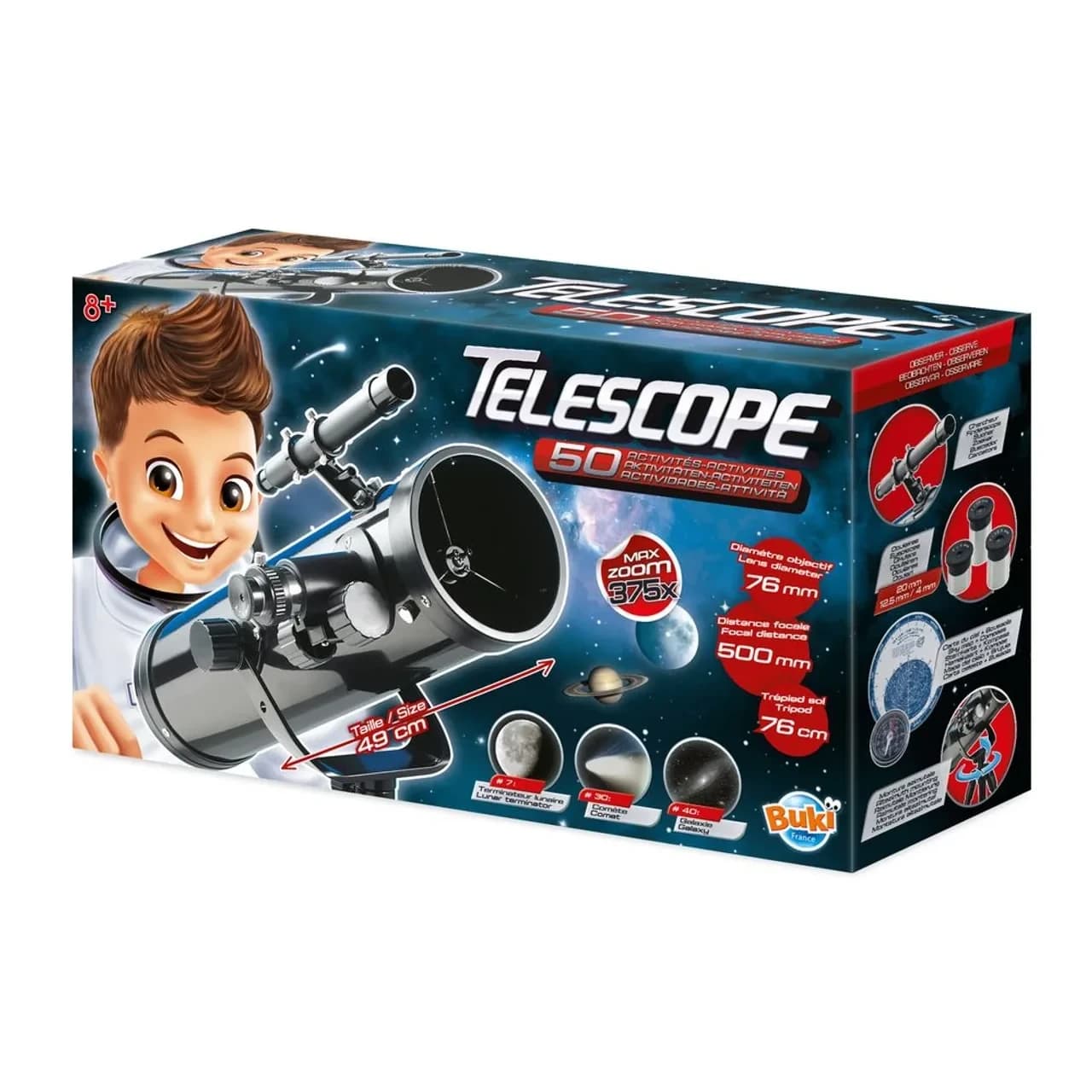 Buki France - Telescope 50 Activities Kit, by Buki, classic toys, ages 8+