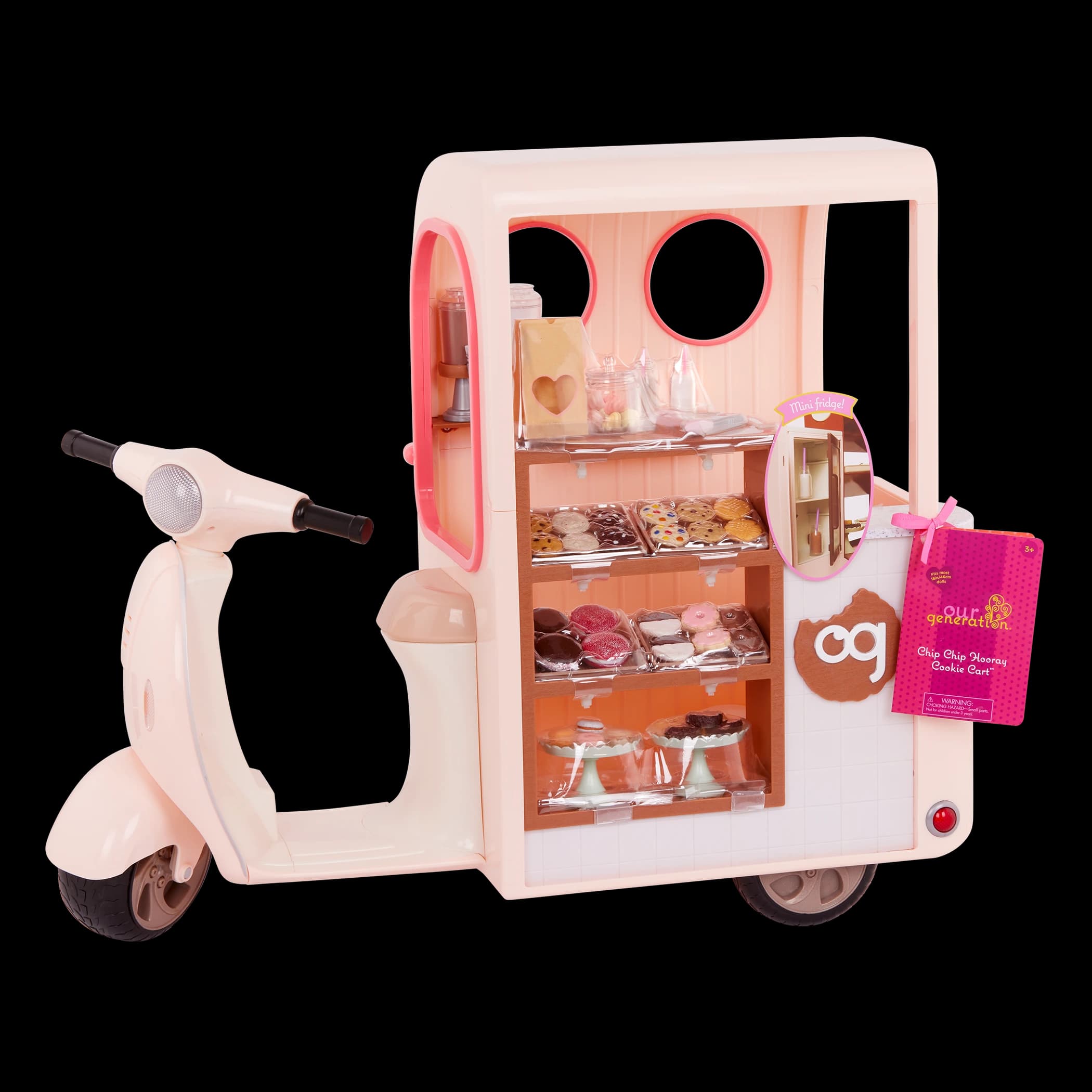 Cookie Cart Scooter Playset, by Our Generation, dolls, ages 3+
