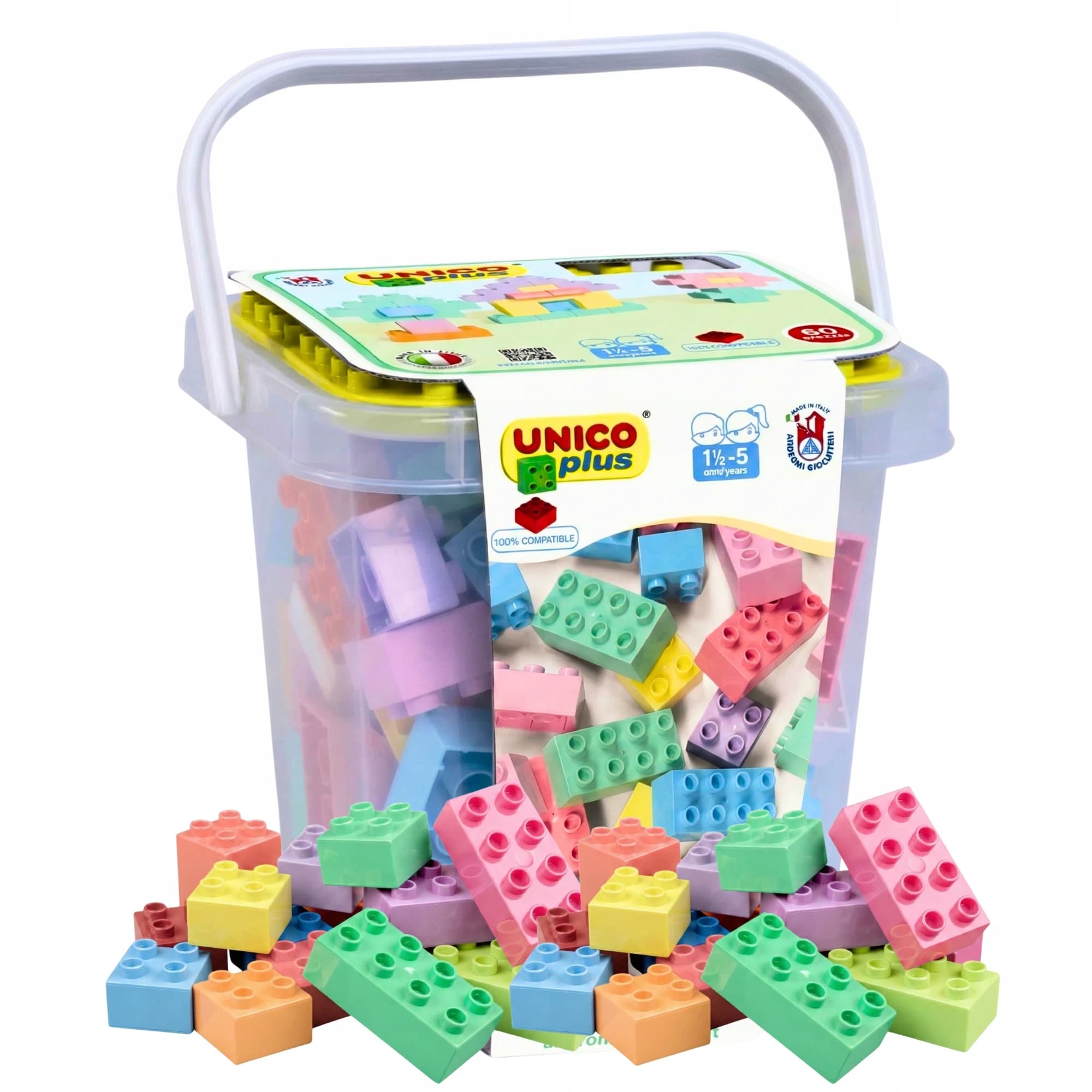Androni Giocattoli- Pastel Building Blocks, by Androni Giocatolli, building blocks, 18 months+