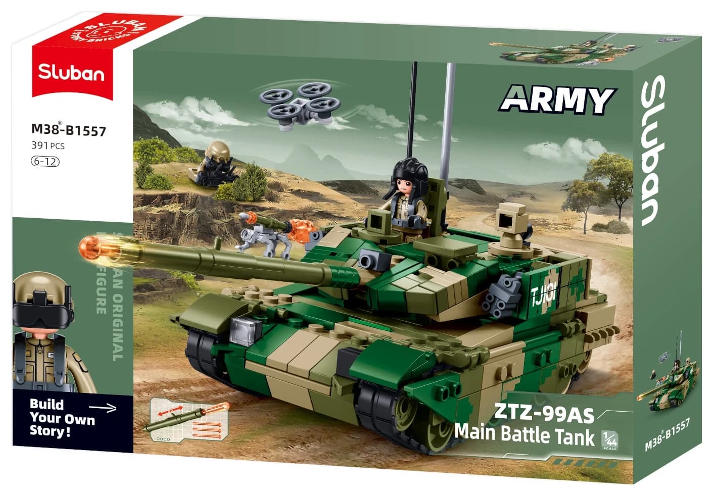 Sluban - Main Battle Tank, by Sluban, building blocks, ages 8+