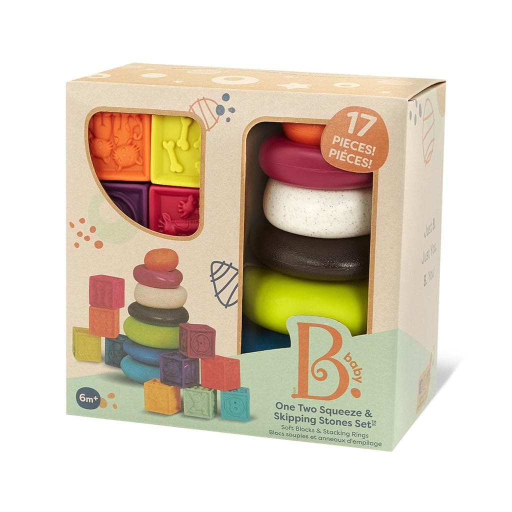B.Toys - One Two Squeeze & Skipping Stones Set, babies, 6 months+