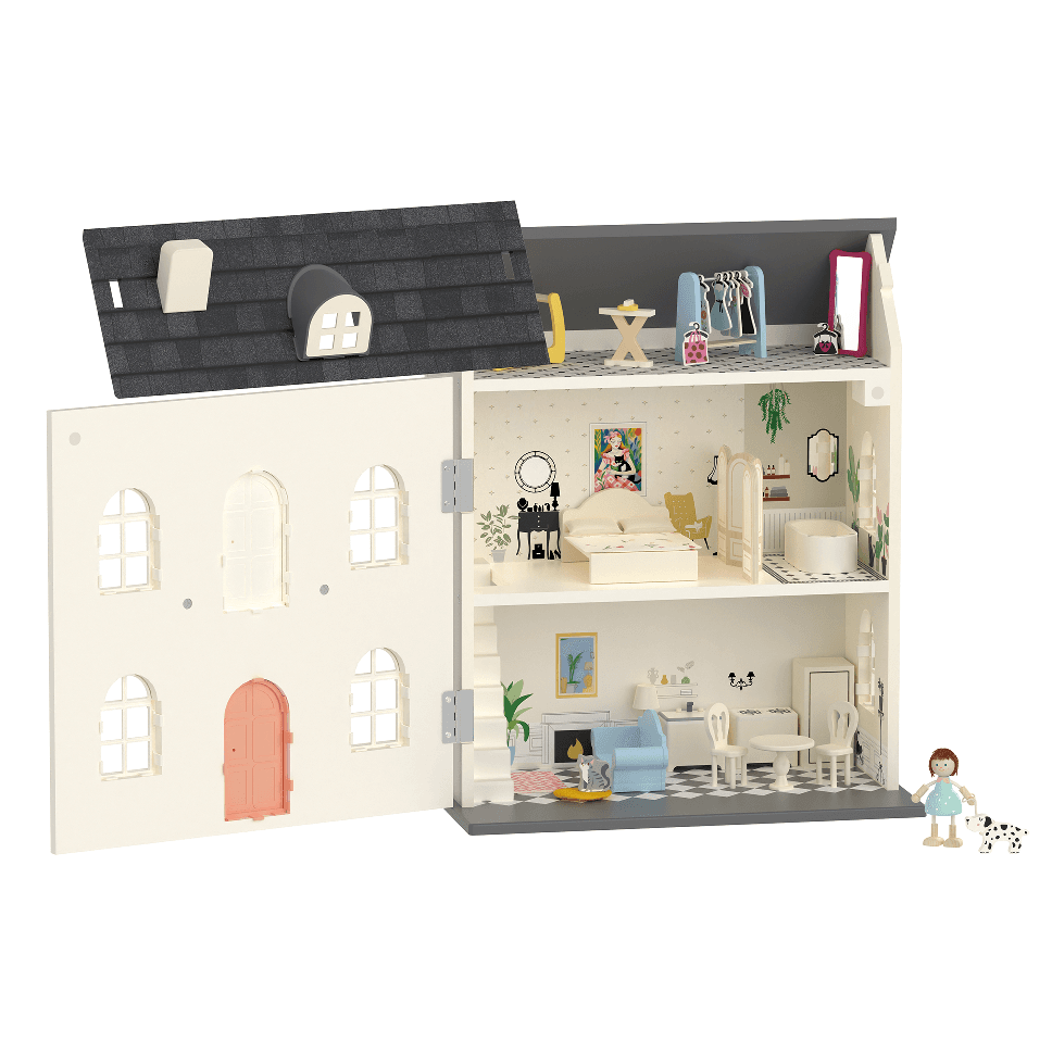 Classic World - Vintage Dollhouse, by Classic World, wooden pretend toys, ages 3+